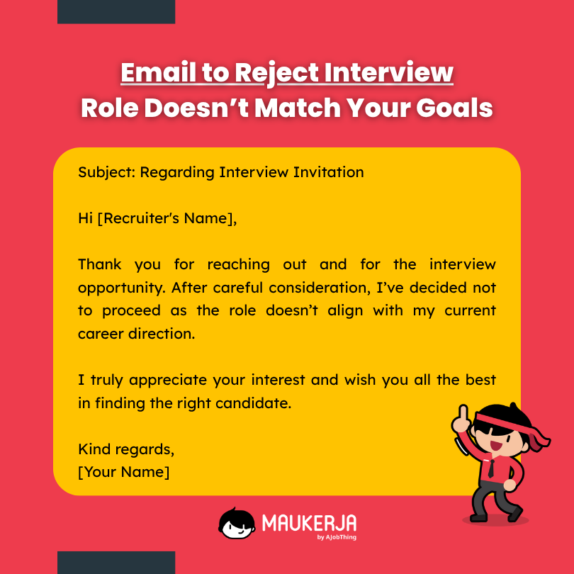 Email to Reject Interview Role Doesn’t Match Goals